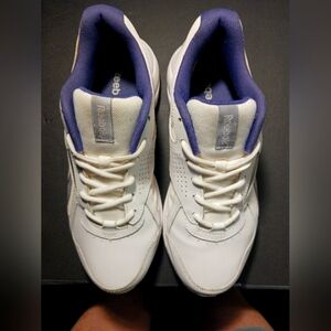 Reebok White and Purple Athletic Shoes with Padded Collar